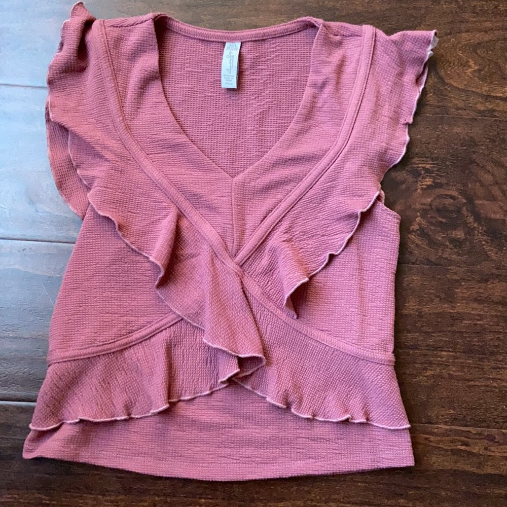American Rag Cross Front Ruffle Knit Top - Picture 6 of 8